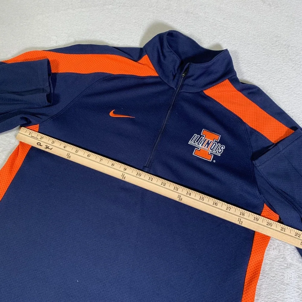 Vintage Illinois Fighting Illini Jacket Mens Small Blue NikeFIT 1/4 Zip Nike 00s